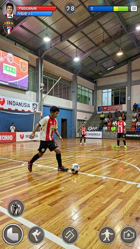 Menampilkan karakter utama yang siap beraksi dalam petualangan.