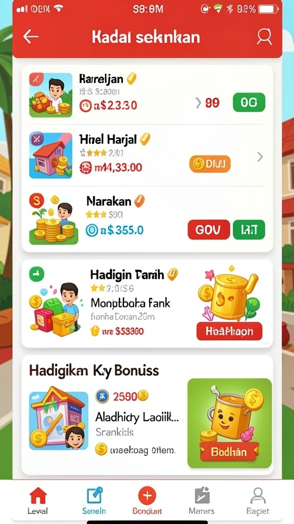 Tangkapan layar menampilkan antarmuka utama permainan.