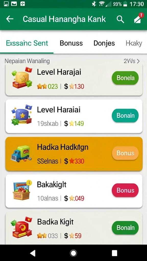 Tampilan papan permainan yang menarik dan penuh warna.