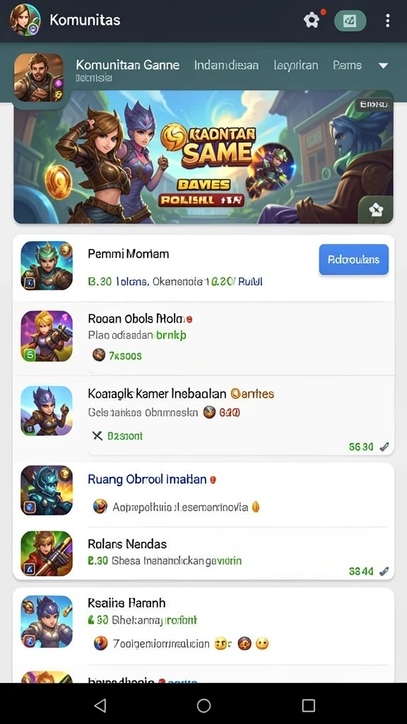 Menu pilihan permainan yang beragam dan mudah diakses.